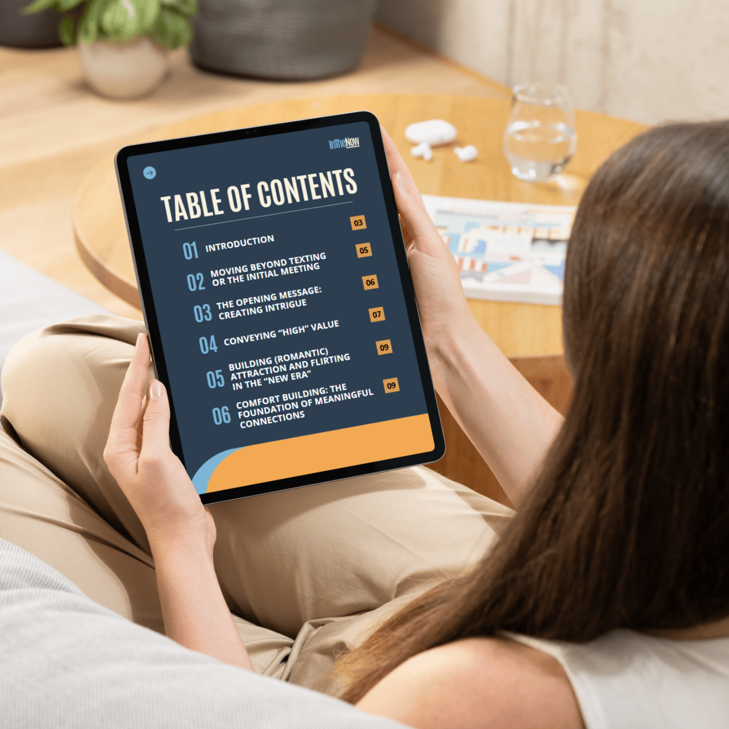 Dating Advice Beyond the Match, Table of Contents page on a tablet